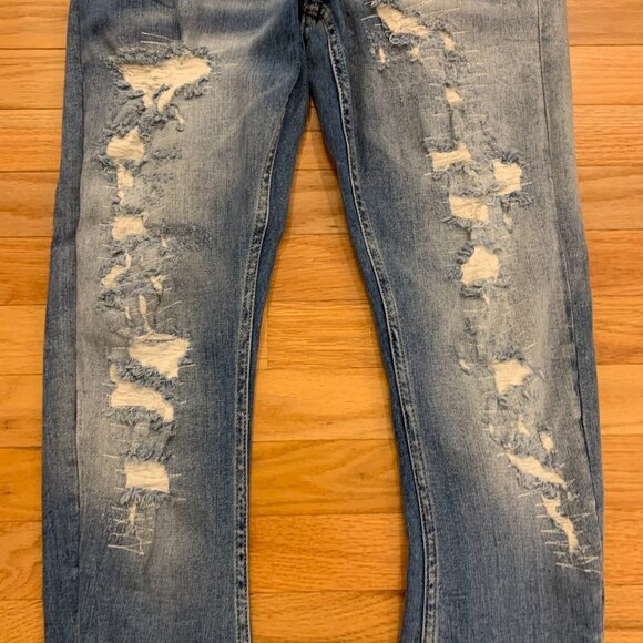 New without Tags Zara Distress Cropped Jeans 31 - Picture 6 of 10